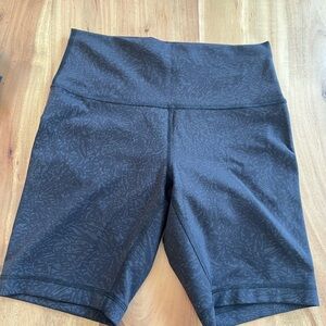 lululemon athletica Black Patterned Bike Shorts